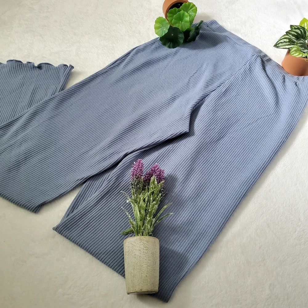 Romwe Solid Ribbed Pants - Picture 5 of 7